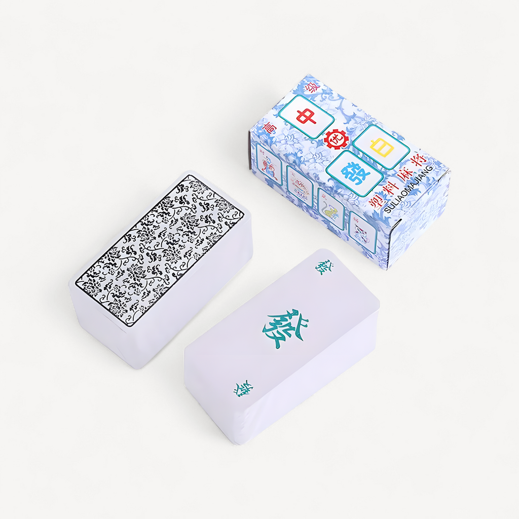 Mahjong Playing Cards PVC, 136 Card Set, Waterproof