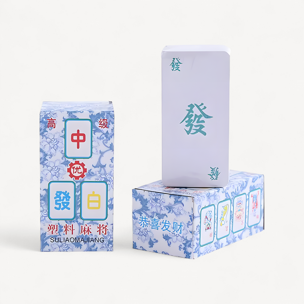 Mahjong Playing Cards PVC, 136 Card Set, Waterproof