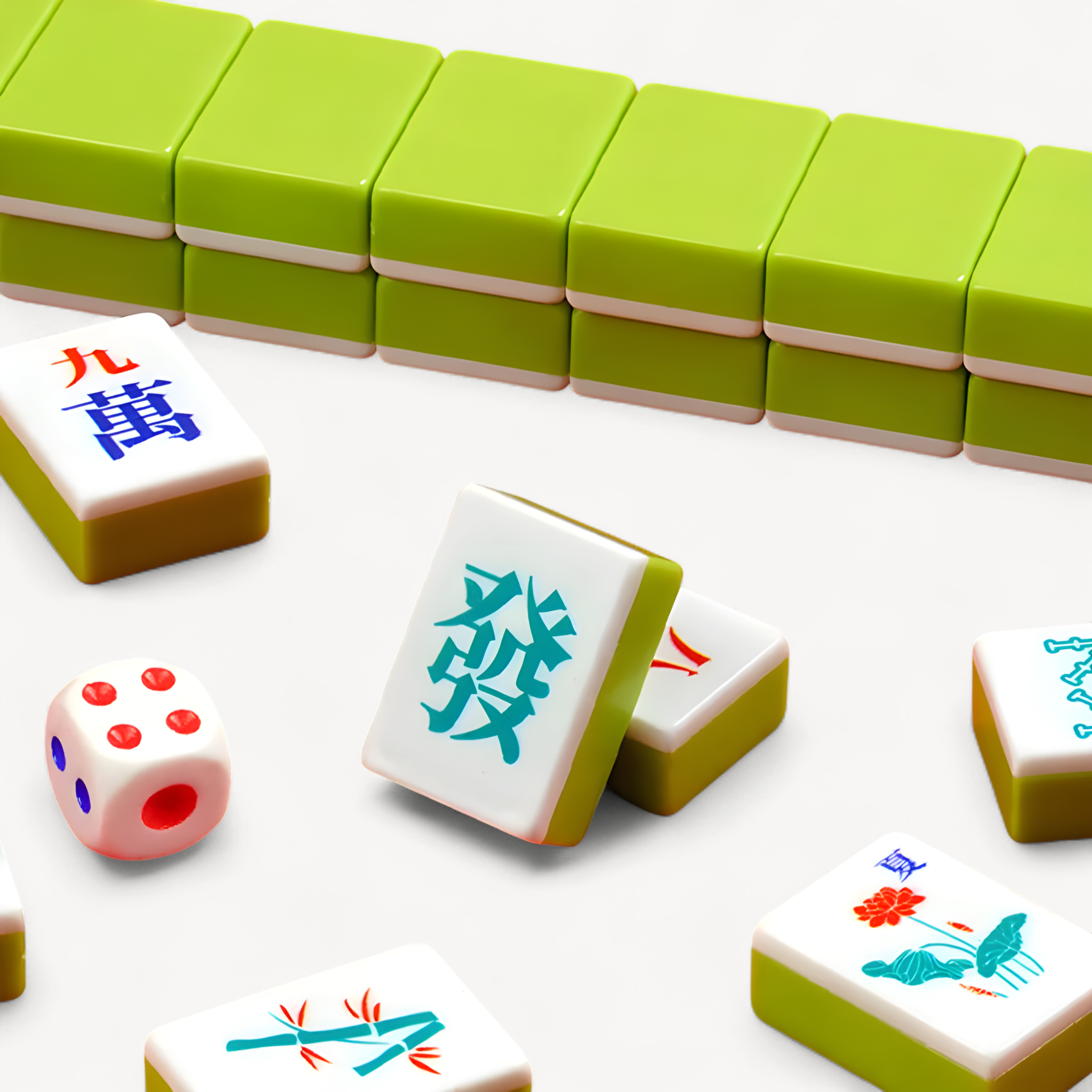 144-piece mahjong set, portable travel mahjong, table game for gatherings, Halloween and Christmas gift (mahjong tile holder)