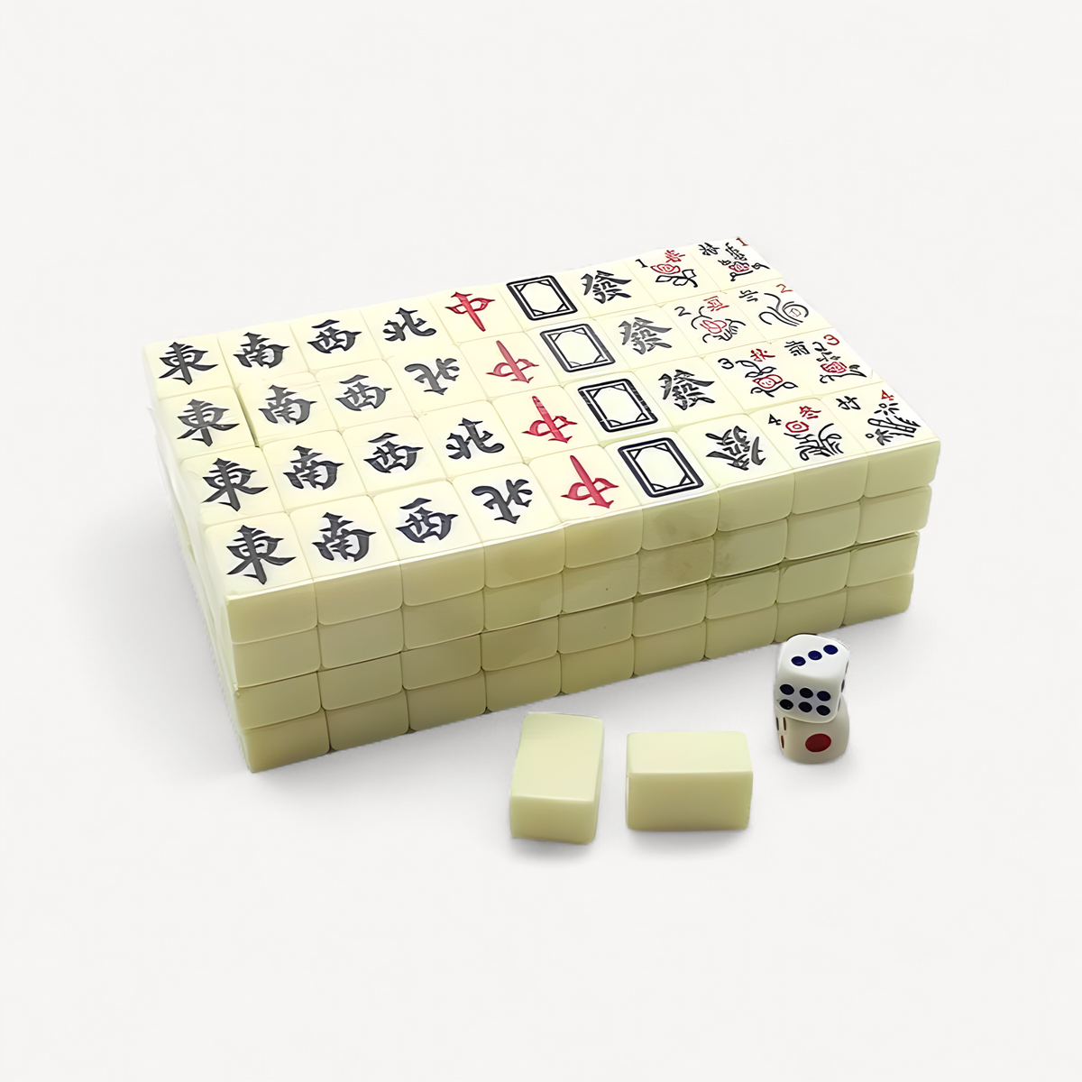 144 White Engraved Mini Tiles for Family Gathering for Chinese Style Board Game Family Leisure Time Chinese Mahjong Game Set (mini engraved mahjong set)