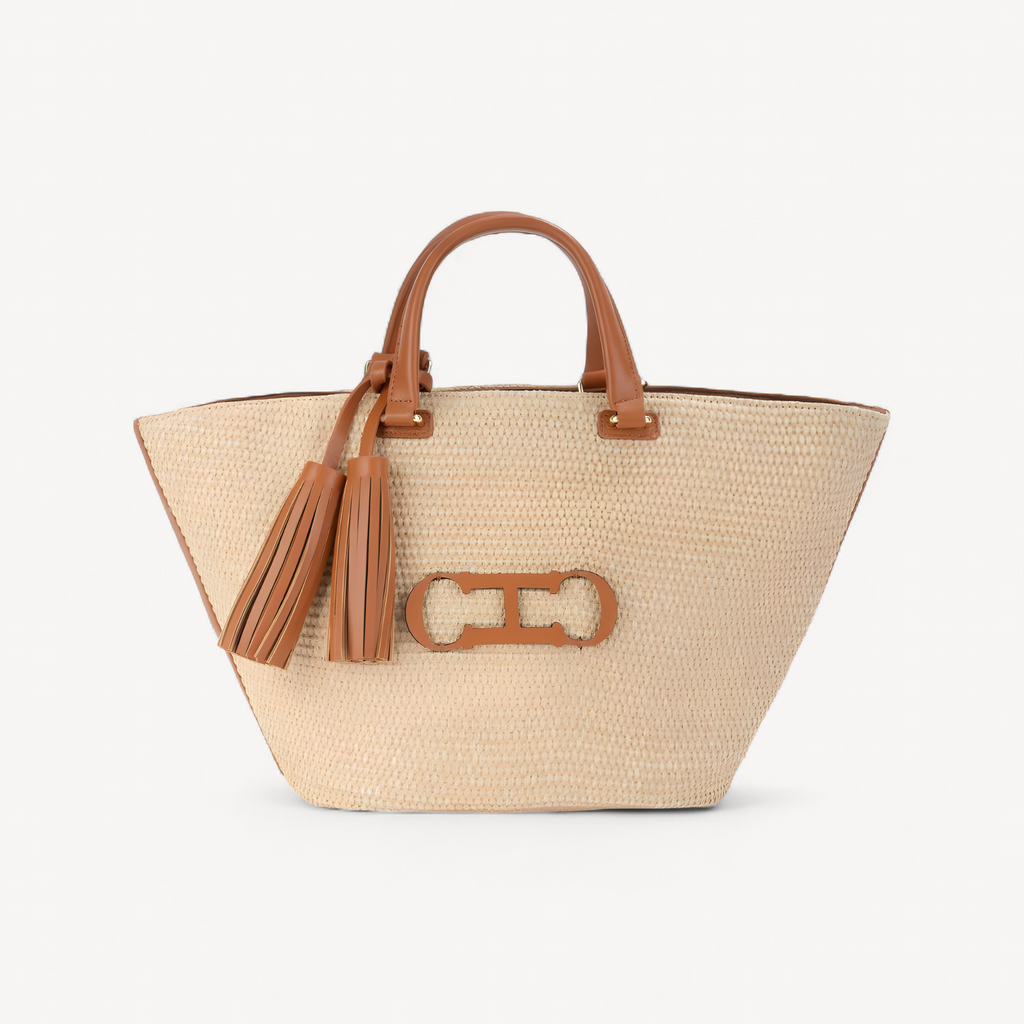 Mahjong Straw Bag, Woven Bucket Bag, Large Capacity