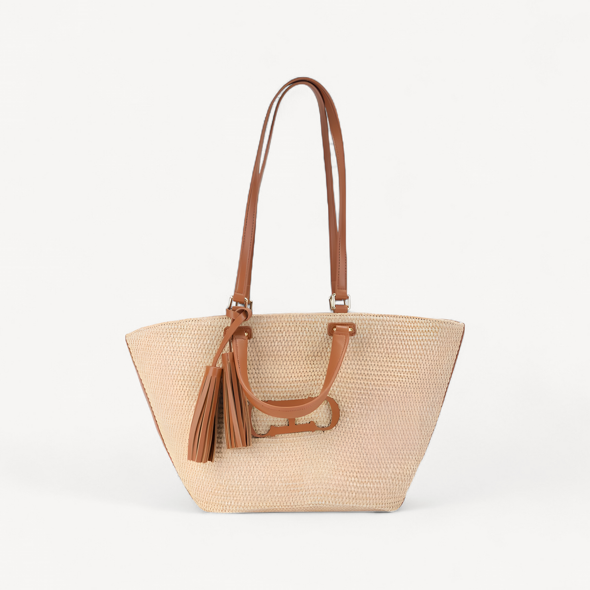 2026SS Style Eco-Friendly Woven Straw Bucket Bag Large Capacity Beach Basket Bag Women Shopping Shoulder Handbag (mahjong straw bag)