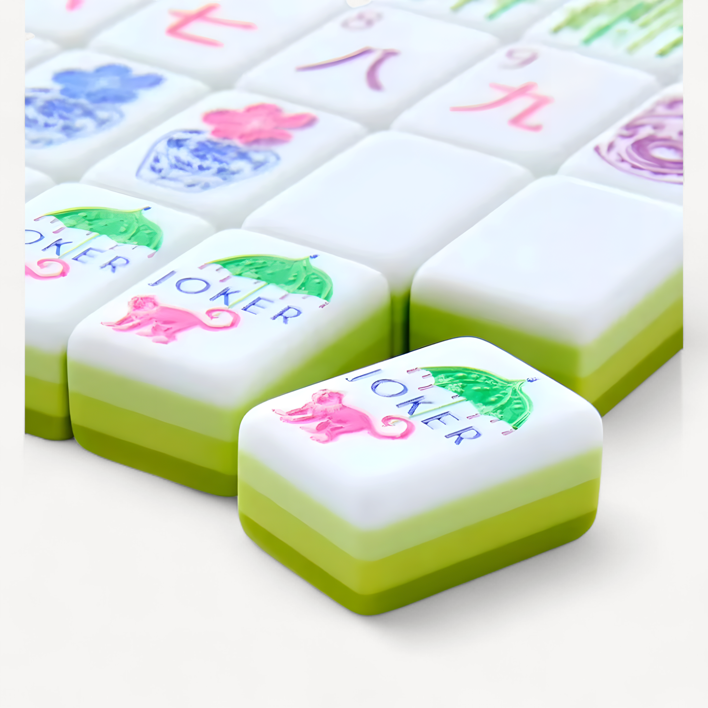 4-Layer Acrylic American Mahjong Tiles 160pcs Apple Green Hand-Rubbed Mahjong Portable Travel Board Game Set for Party Adults (apple green mahjong tiles)