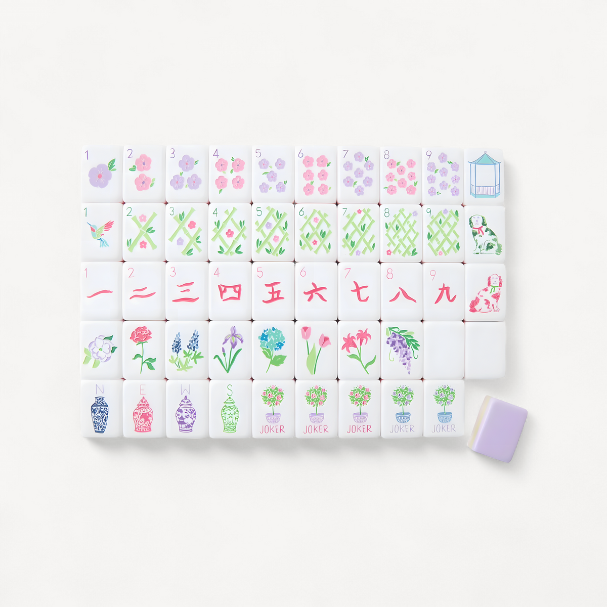 Acrylic American Mahjong Set, 160 Tiles, Light Purple | Violet
