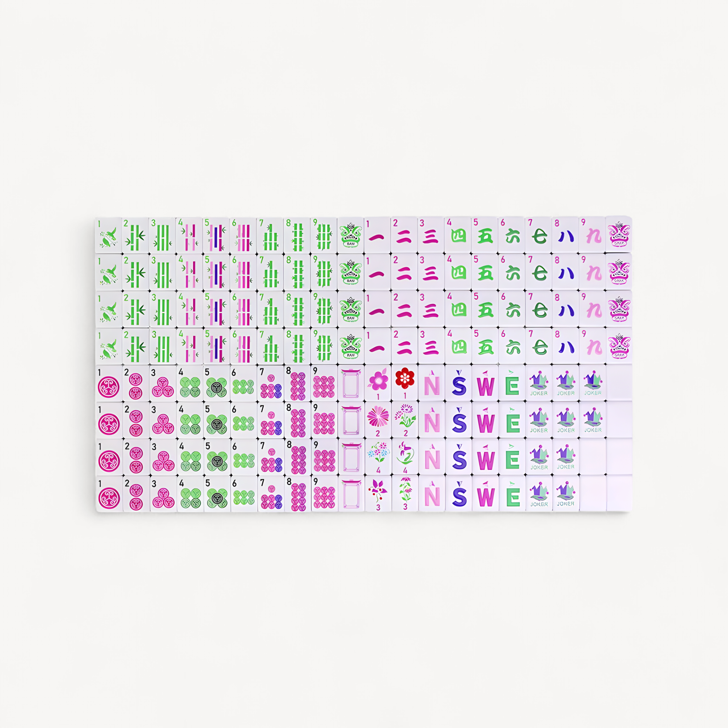 4 Layer Acrylic Mahjong Board Game Set 160pcs American Mahjong Tiles with Green Back Portable Travel Set for Adults Family Party (4 layer acrylic mahjong set)