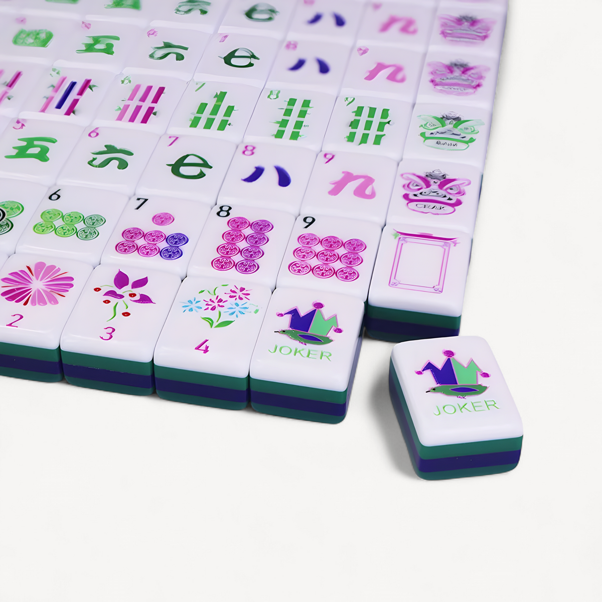 4 Layer Acrylic Mahjong Set, 160 Tiles, Cyan | Primrose
