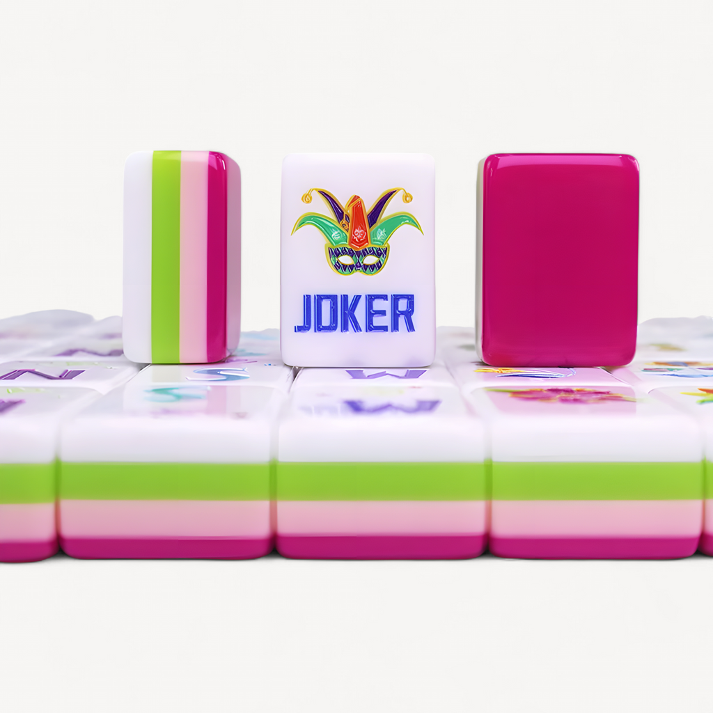 4 Layer Acrylic Mahjong Game American Mahjong Tile Set for Adults 160pcs Mahjong Tiles with Magenta Back Portable Travel Set (american mahjong set adults)