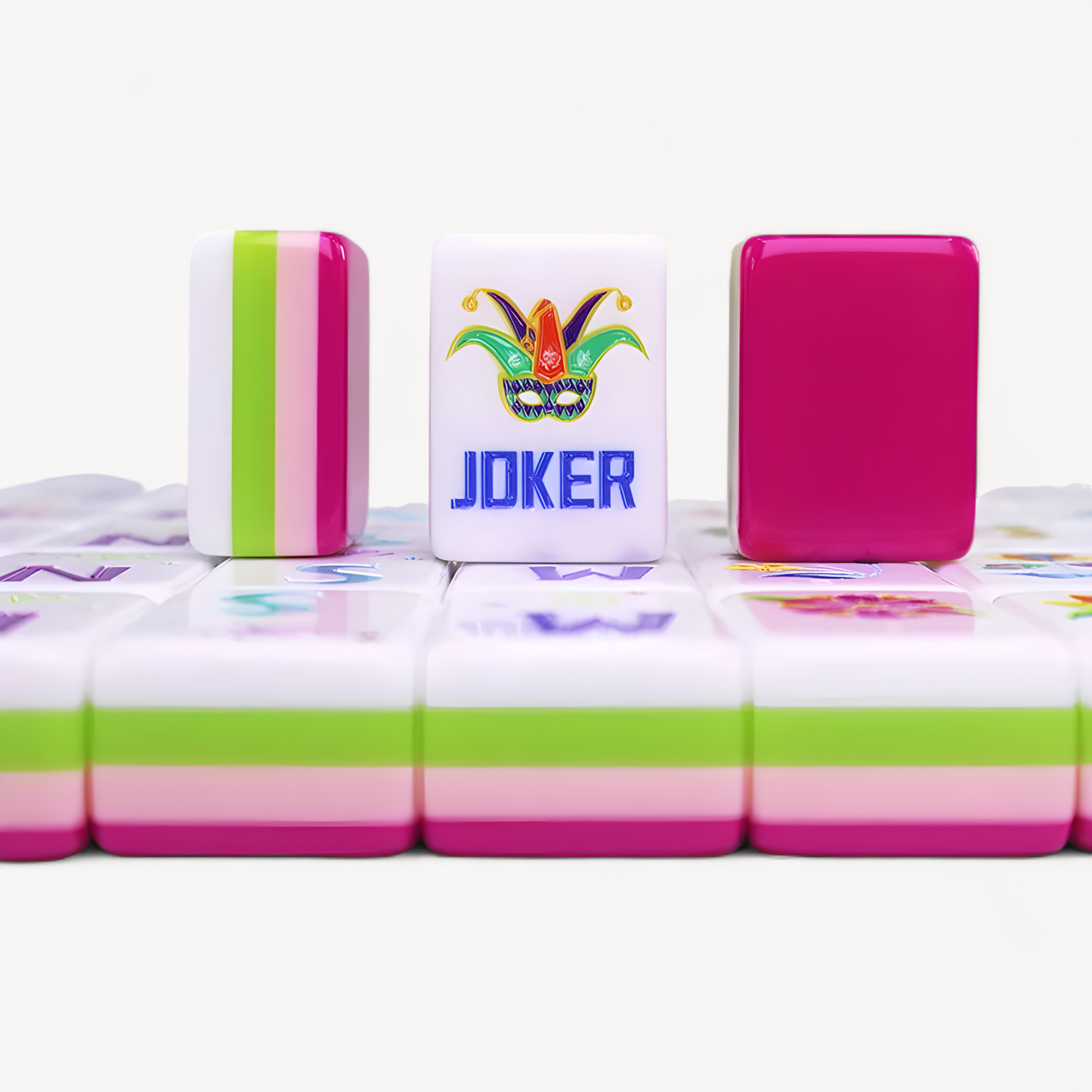 4 Layer Acrylic Mahjong Game American Mahjong Tile Set for Adults 160pcs Mahjong Tiles with Magenta Back Portable Travel Set (american mahjong set adults)
