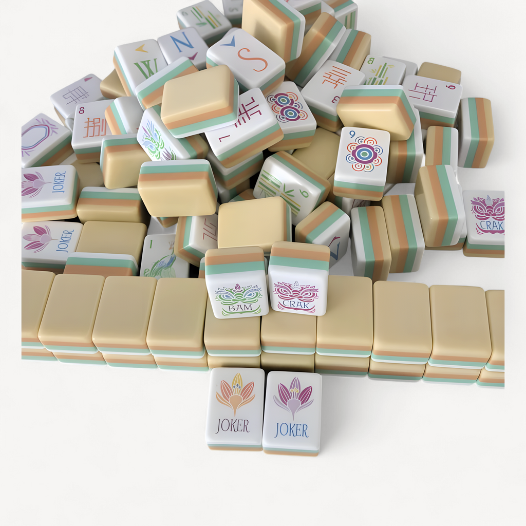 4 Layer Acrylic Mahjong Game American Mahjong Tile Set for Adults 160pcs Mahjong Tiles Portable Family Party Surprise Gifts (american mahjong tiles set)