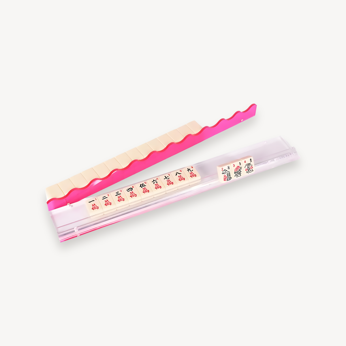 Mahjong Rack with Magnet, 45 cm, Clear Acrylic