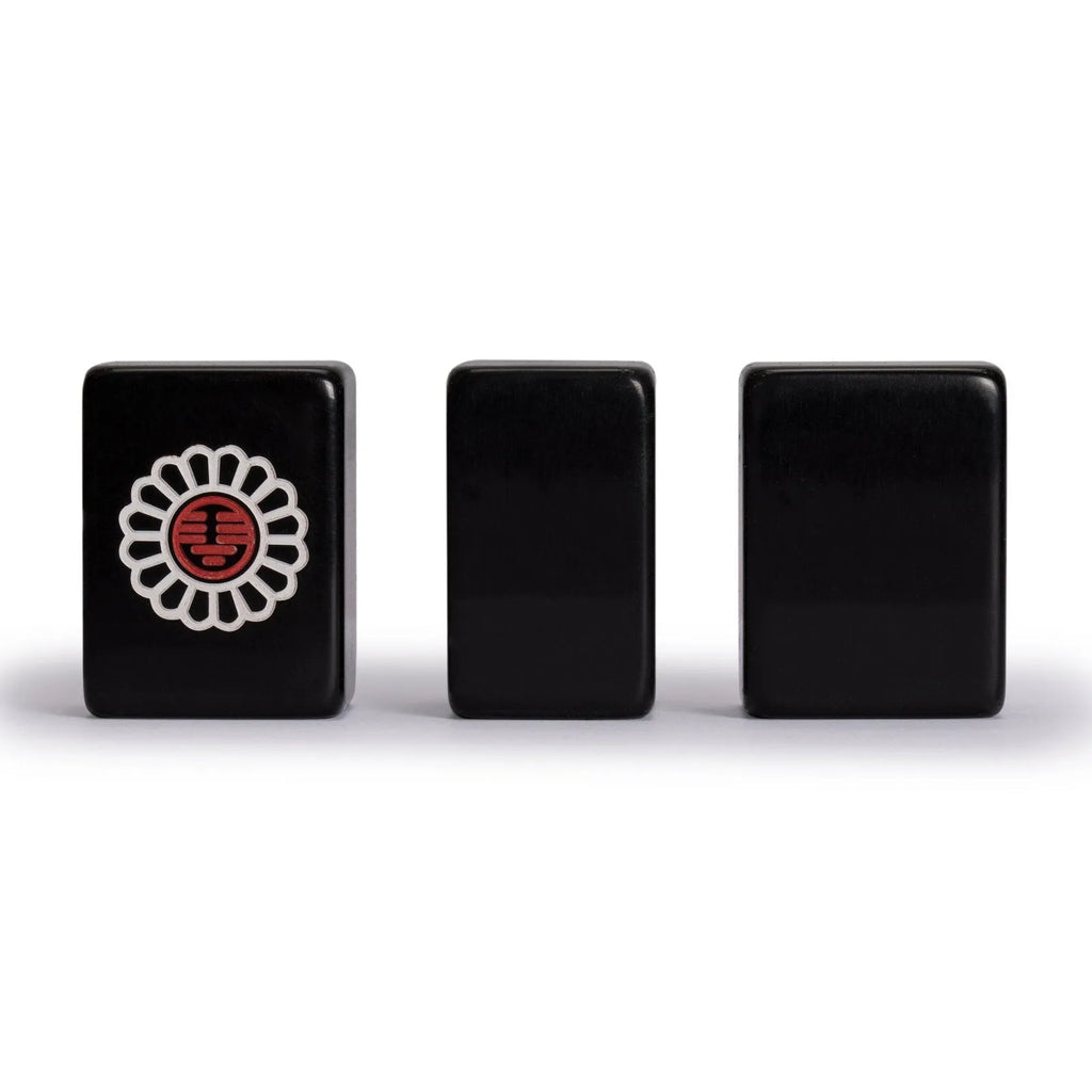Chinese Mahjong Game Set Jet Set with 148 Black Tiles and Wooden Case (black tile mahjong set)