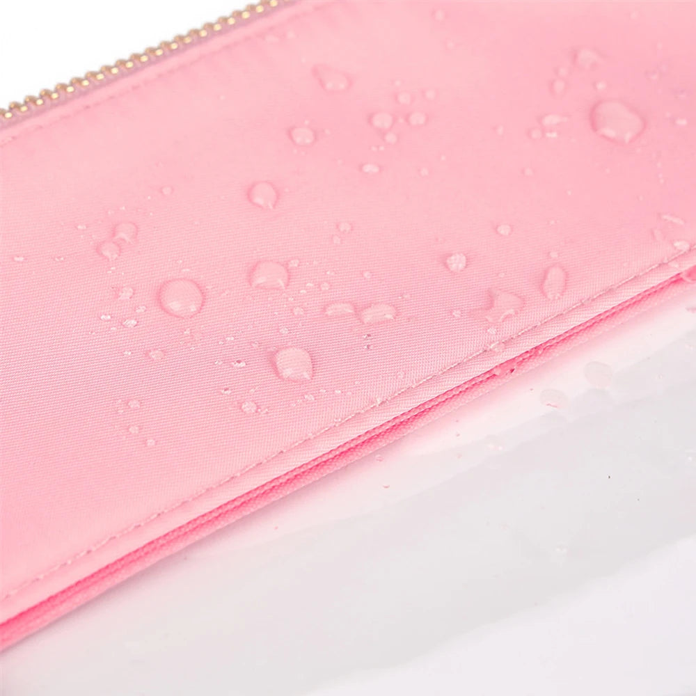 Transparent PVC Window Nylon Top Mahjong Tiles Storage Bag Large Capacity Clear Vinyl Flat Zipper Mahj Bag Stitched Mahjong Bag (clear mahjong tile bag)