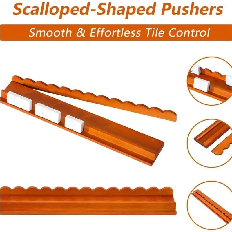 17inch Mahjong Racks with Pusher Tile Mahjong Holder for American Mahjong Game Tile Organizing Easy to Use A2UB (17 inch mahjong rack)