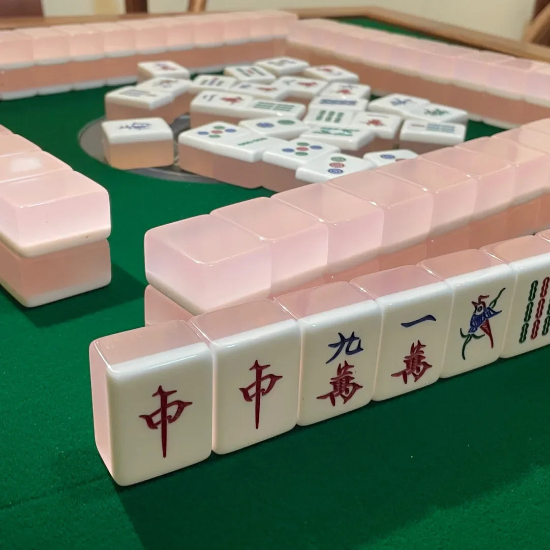 Jade Mahjong Tiles, Hand Rubbed, 144 Tiles | Vermillion