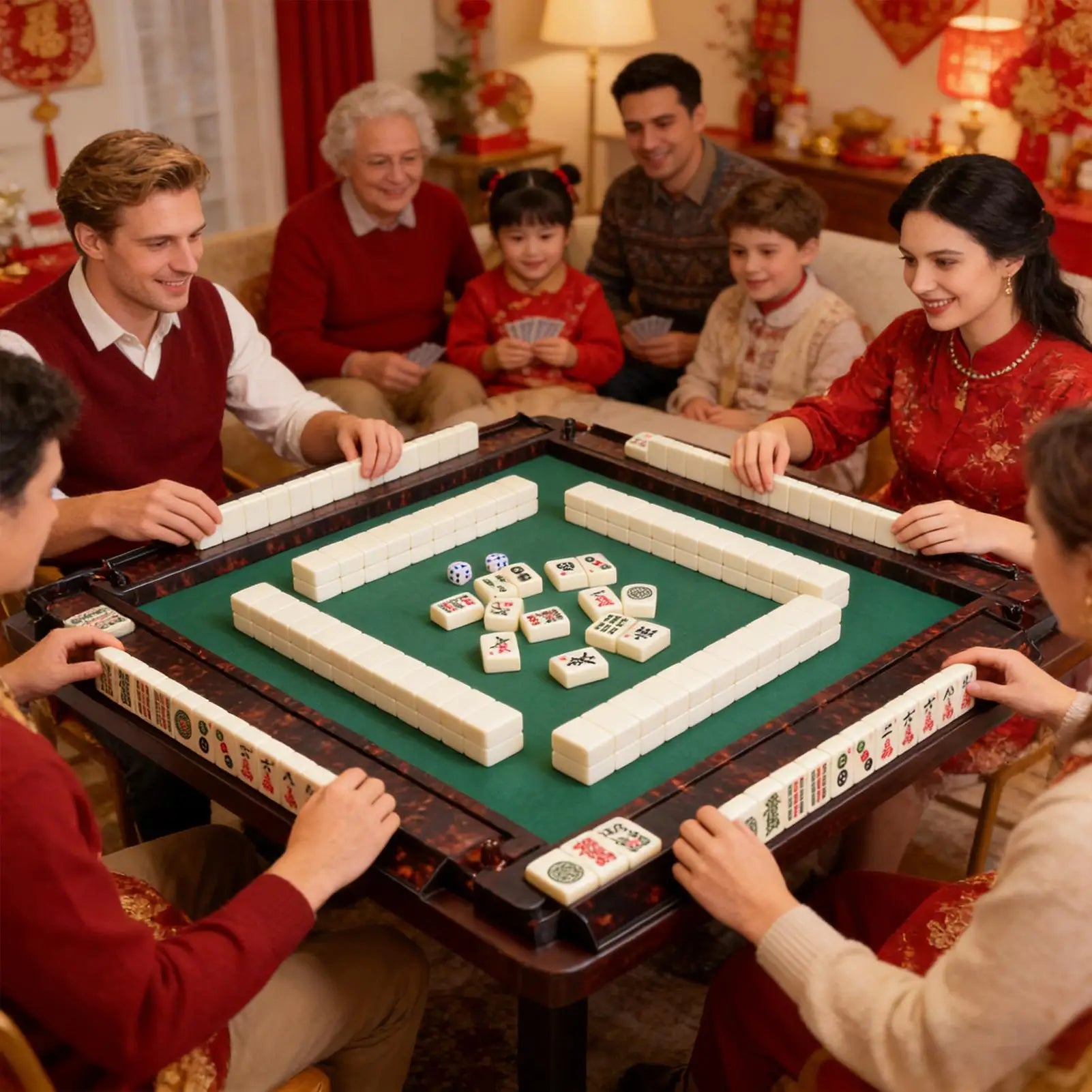 Mahjong Tile Rack 4-Piece Anti-Slip Organizer Tortoiseshell Mahjong Rack Set For Players Seniors Hobbyists Game Room Family (tortoiseshell mahjong rack)