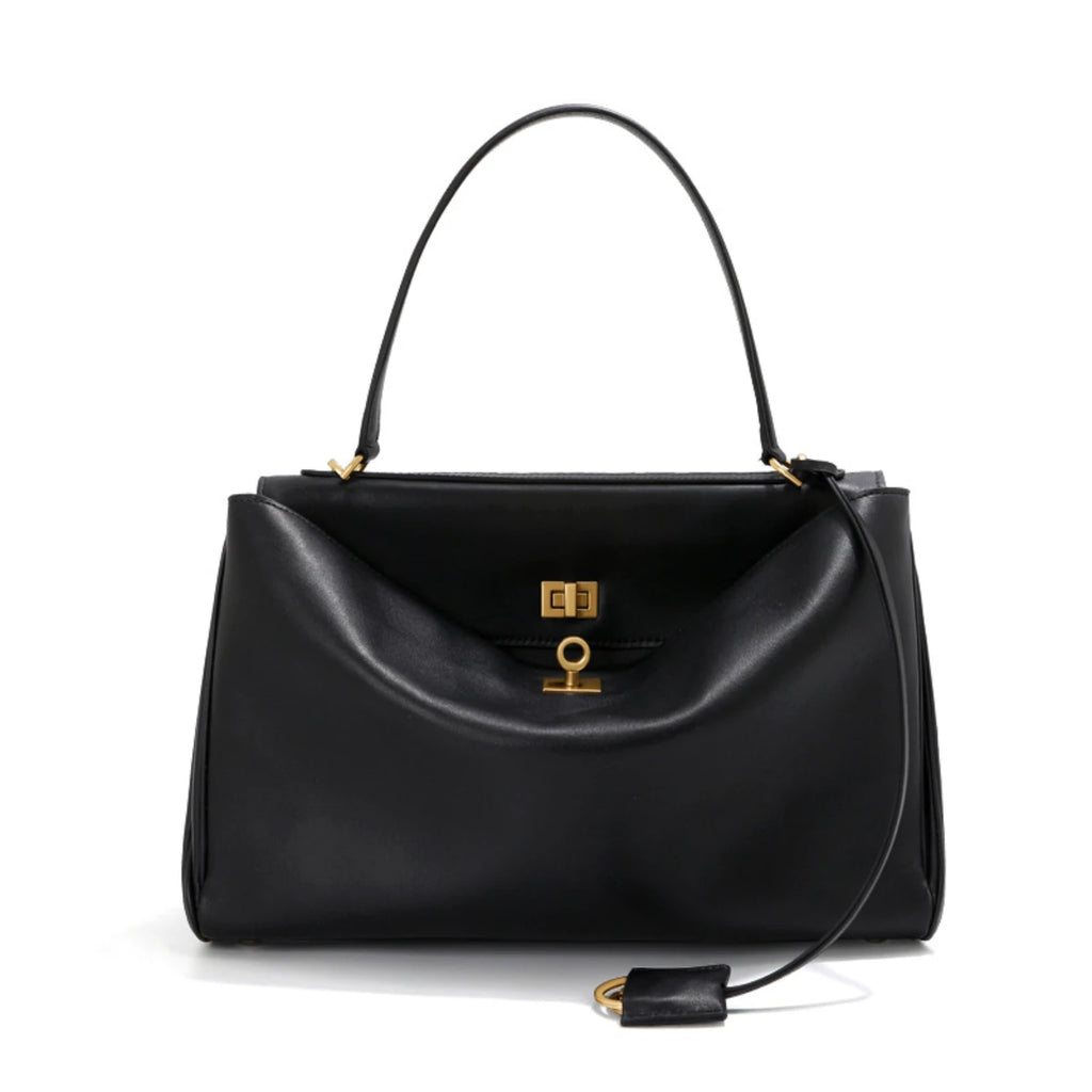 Mahjong Leather Handbag, Two Sizes, Cowhide