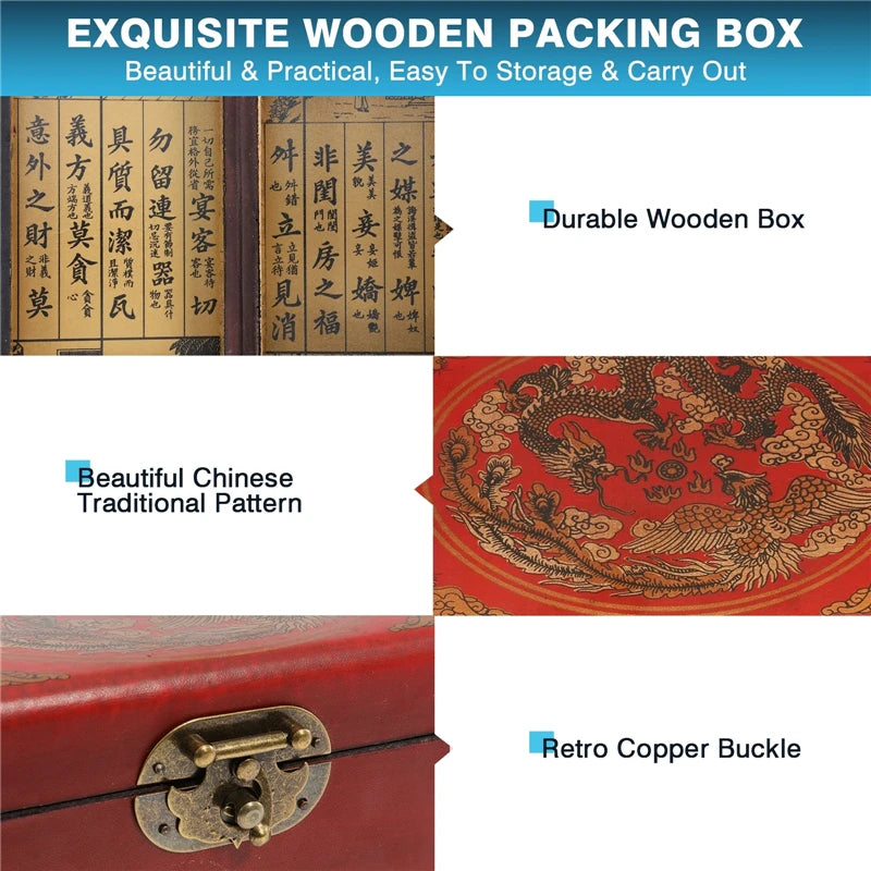 Chinese Majong Set 144PCS Mahjong Tile Set with Storage Box Classic Traditional Chinese Family Tabletop Game for Travel Party (chinese mahjong storage box set)