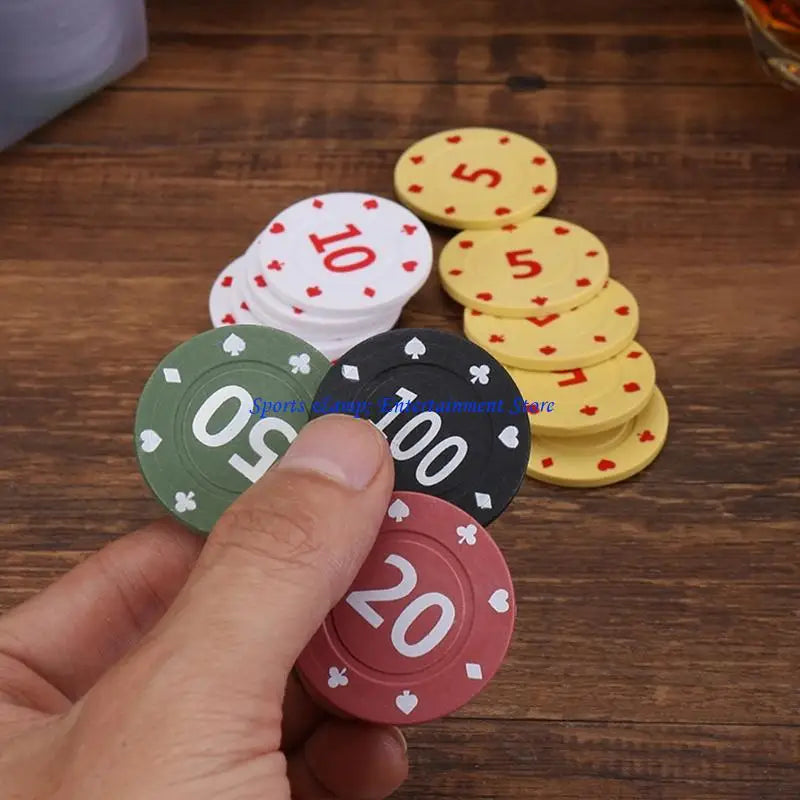 G7NF Pack of 100Pcs Game Wagering Mahjong Money Chip Set For Gambling Game Playings Counting and Other Recreations Game (mahjong scoring coins)
