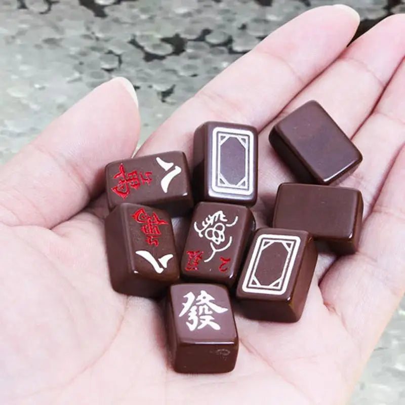 Small Mahjong Set Portable Mahjong Board Games For Adults Traditional Chinese Mahjong Tiles Outdoor Dormitory Travel Game (outdoor mahjong set)