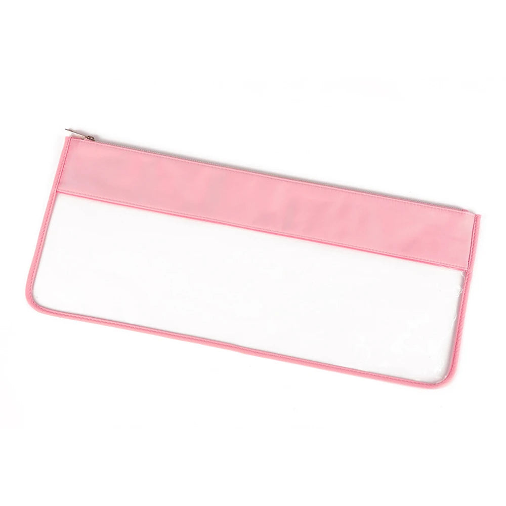 Transparent PVC Window Nylon Top Mahjong Tiles Storage Bag Large Capacity Clear Vinyl Flat Zipper Mahj Bag Stitched Mahjong Bag (clear mahjong tile bag)