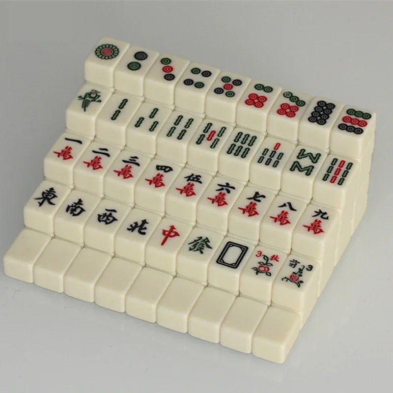 20*14mm/26*18mm Mini Chinese Mahjong Tiles 144pcs/set Tin Box Packaging Portable Travel Game Set for Family Party (chinese mahjong tin box)