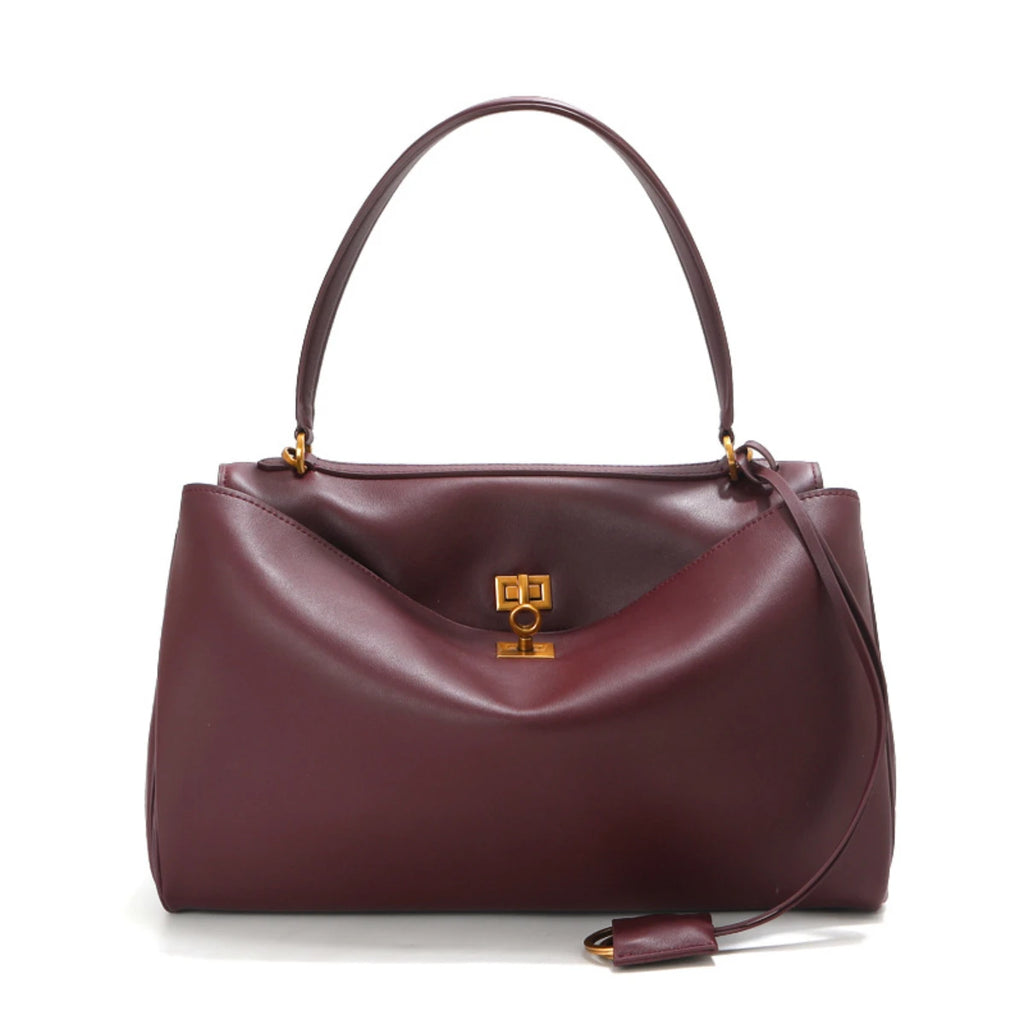 Mahjong Leather Handbag, Two Sizes, Cowhide