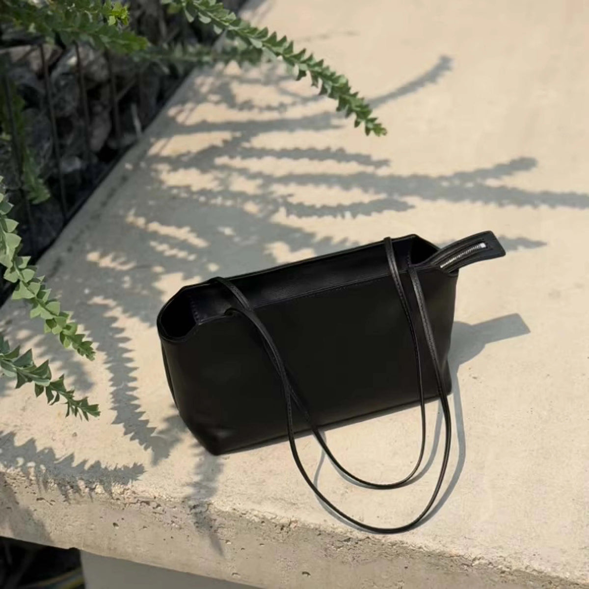 Mahjong Shoulder Bag, Full Sheepskin, Zipped