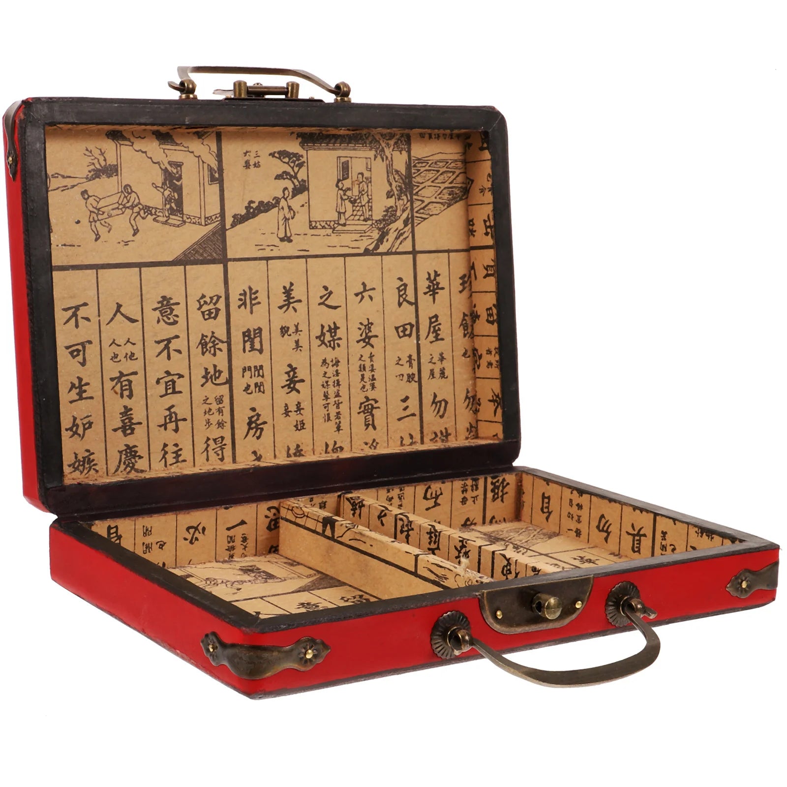 Wooden Mahjong Case, Empty, Rectangular