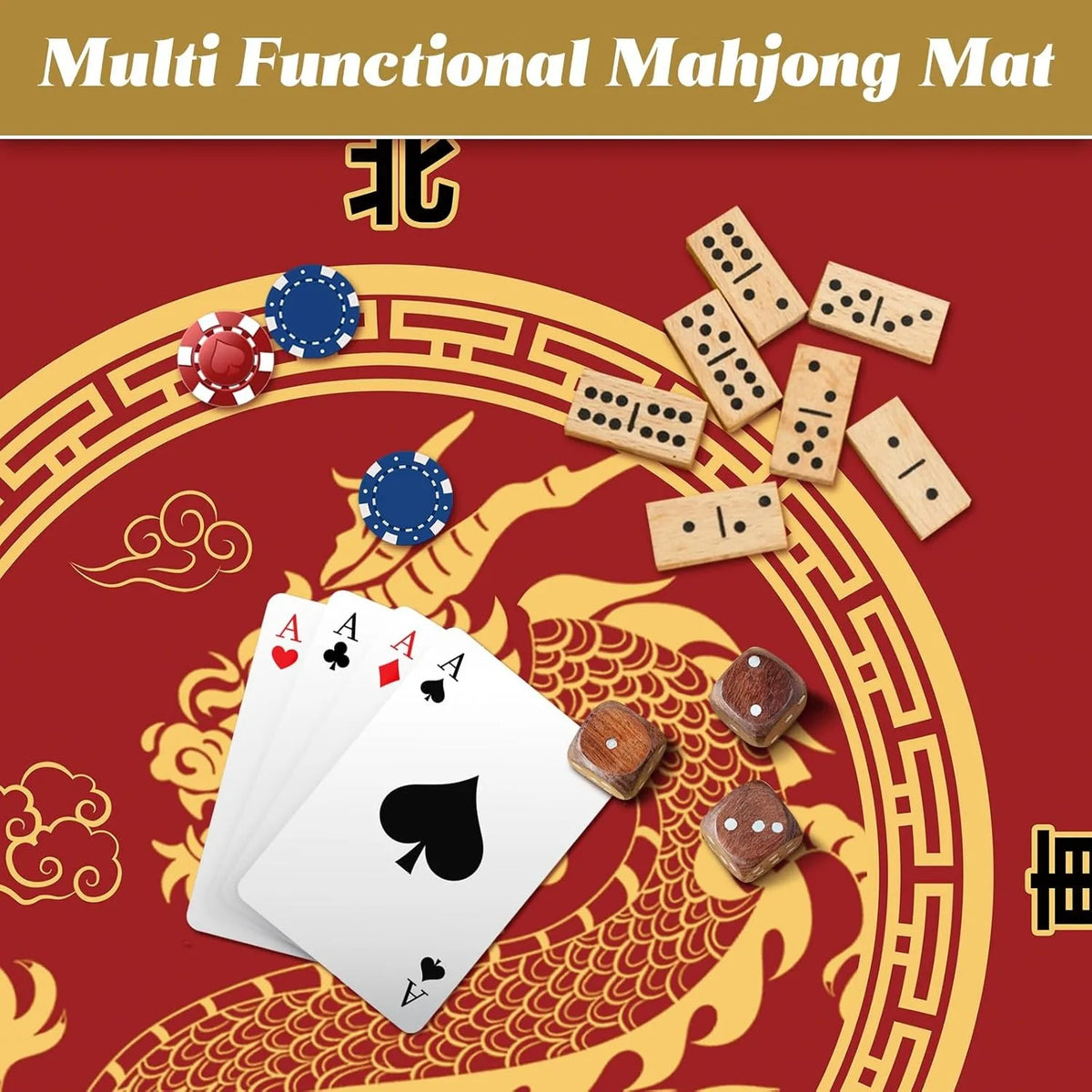 70/80/90cm creative design mahjong game rubber table mat party multiplayer game mahjong mat entertainment accessories (rubber mahjong table mat)