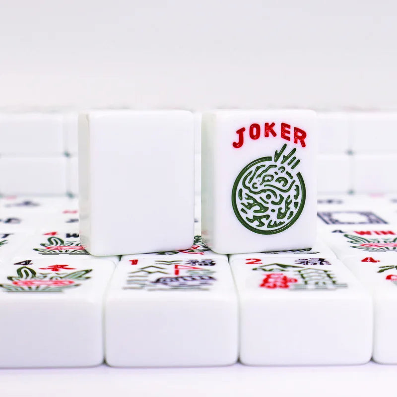 30mm American Jewish Travel Mahjong Set 166 Tiles Durable Melamine Portable USA Style Game for Traditional & Modern Players Gift (jewish mahjong set)