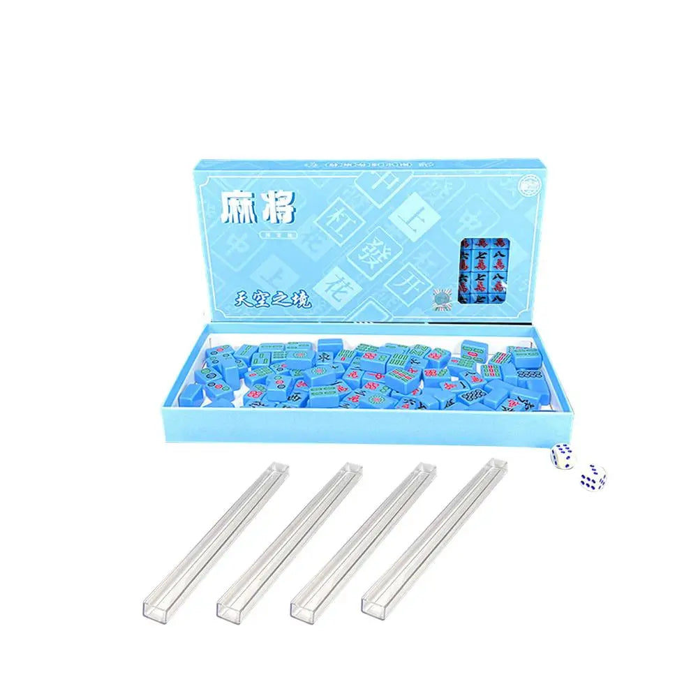 Small Mahjong Set Portable Mahjong Board Games For Adults Traditional Chinese Mahjong Tiles Outdoor Dormitory Travel Game (outdoor mahjong set)