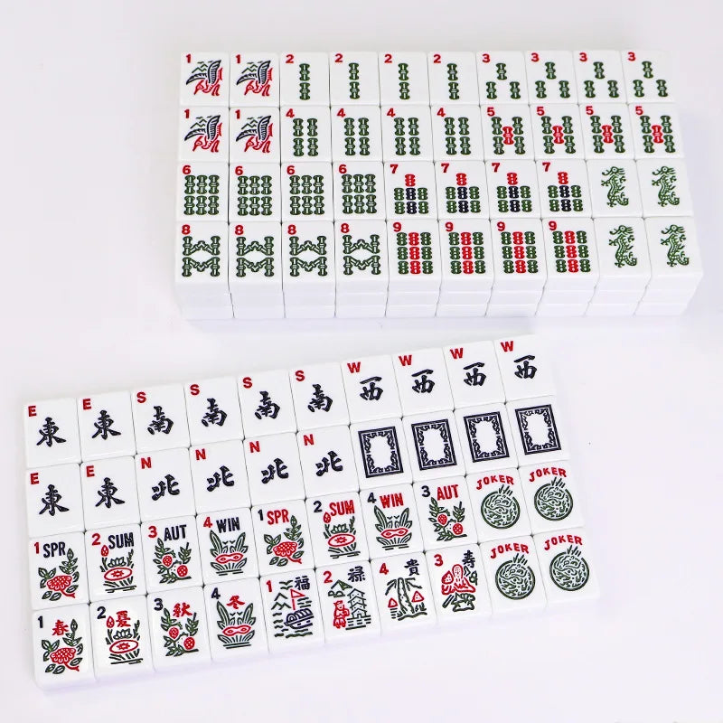 30mm American Jewish Travel Mahjong Set 166 Tiles Durable Melamine Portable USA Style Game for Traditional & Modern Players Gift (jewish mahjong set)