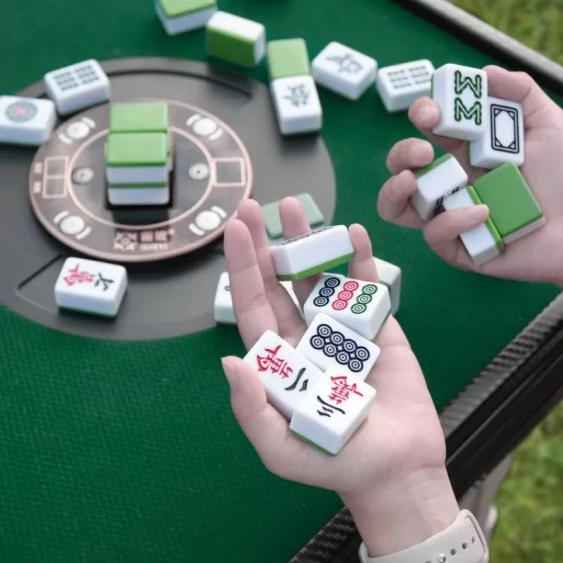 Compact Mahjong Table with Lighter Design Mahjong Machine Patented Random Shuffle 90% for Small Spaces and Travel Use (mahjong shuffling table)