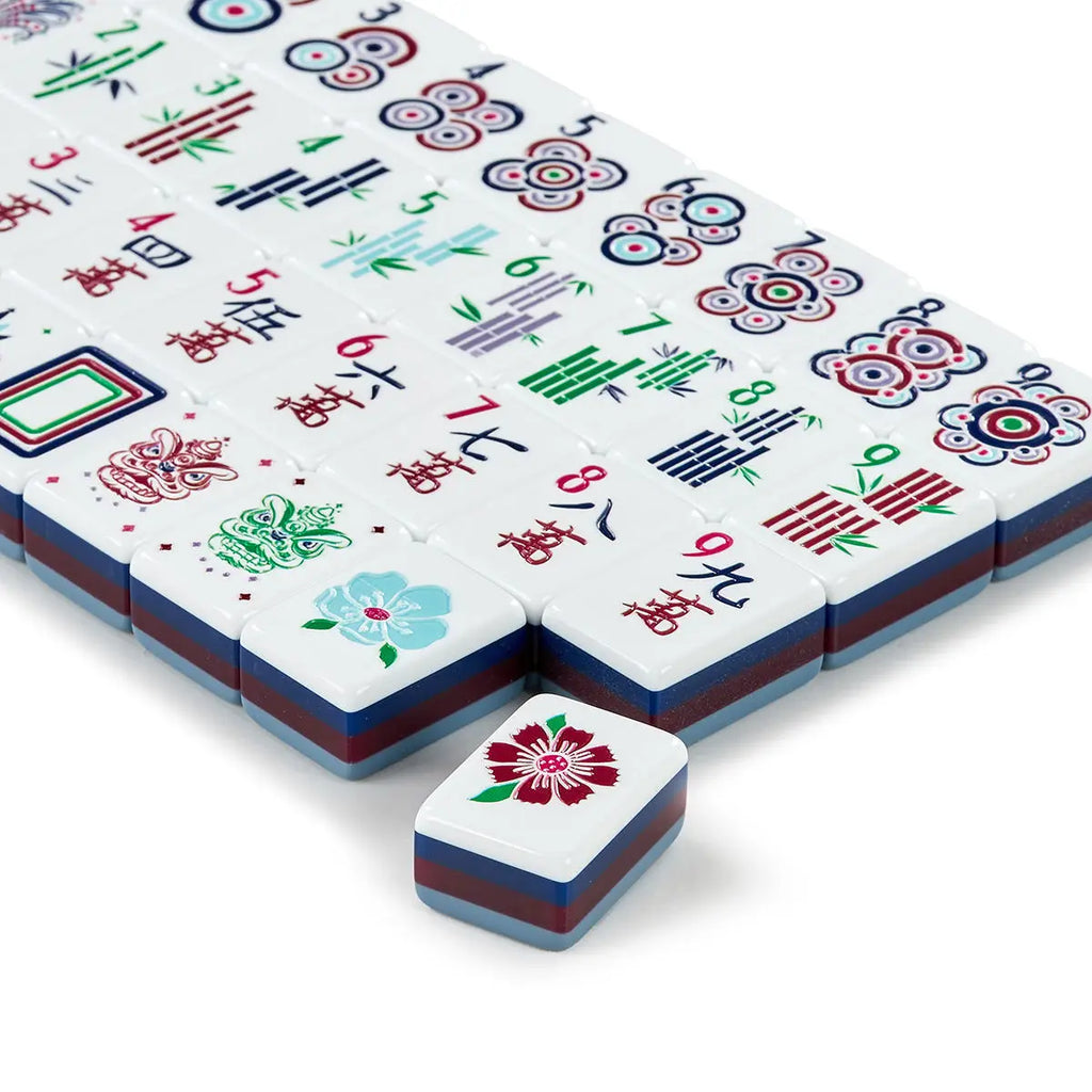 Blue Gray Acrylic American Mahjong Set Luxury Crystal Tiles with Storage Bag for Home Gift (blue acrylic mahjong set)