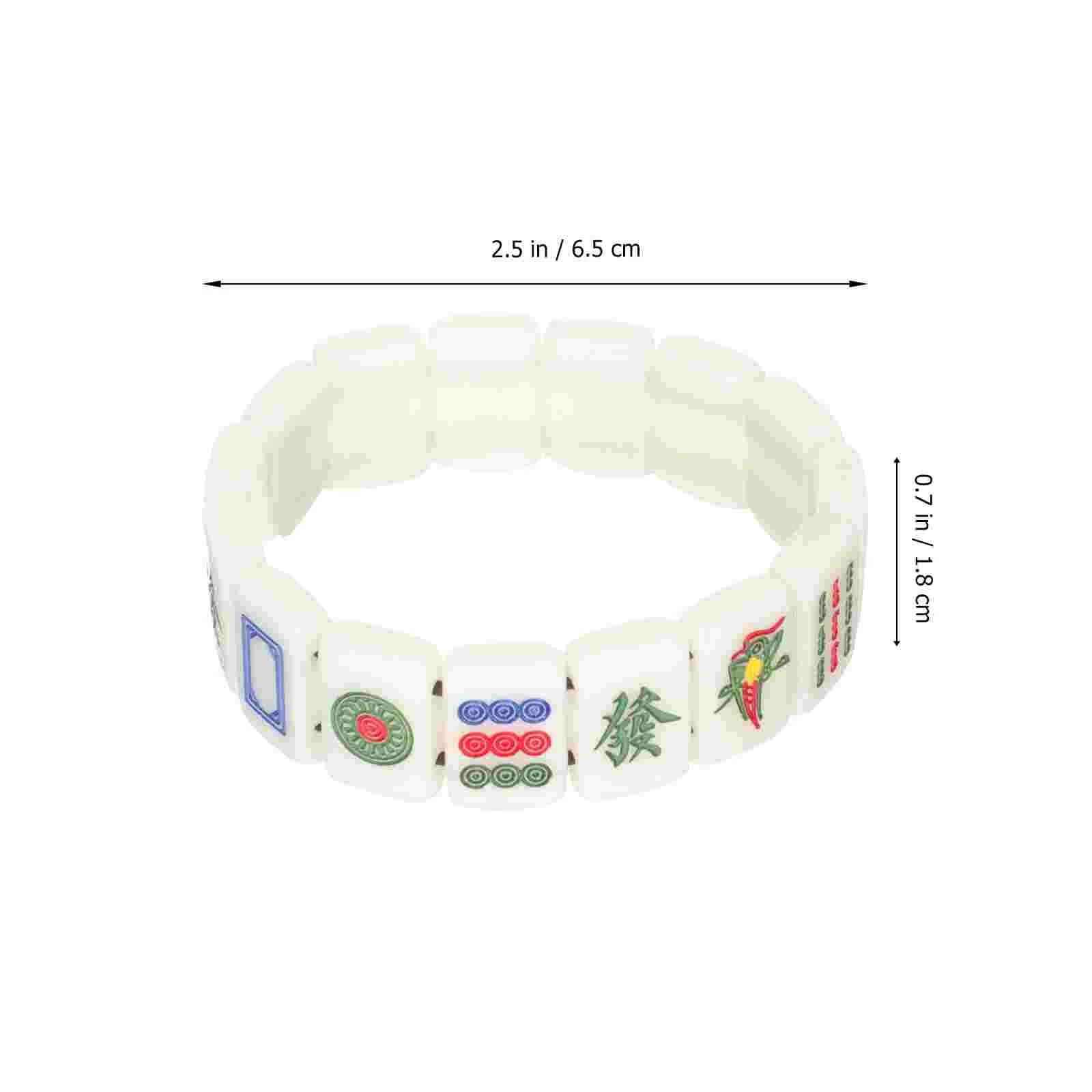 Elastic Acrylic Mahjong Bracelet For Men Couples Mahjong Tiles Fashion Jewelry Accessories Wrist Chains Gift Bracelets (mahjong tile bracelet)