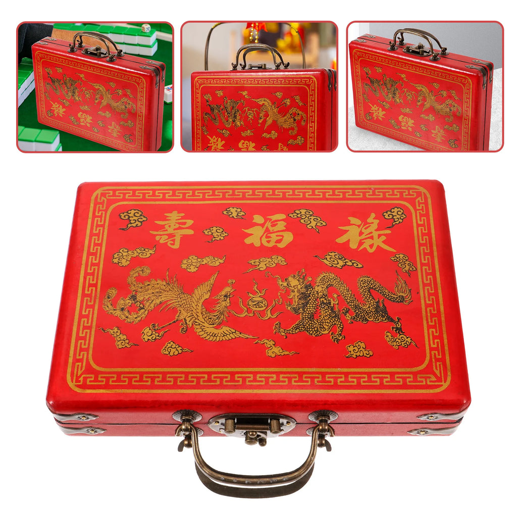 Wooden Mahjong Case, Empty, Rectangular