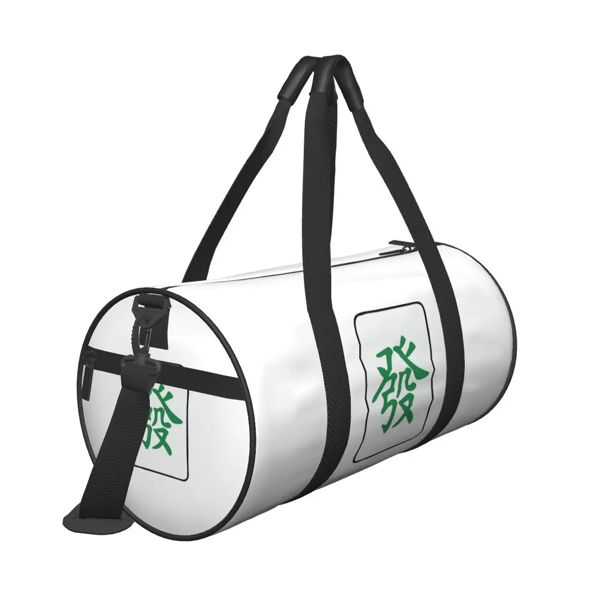 Mahjong Duffle Bag, Green Dragon Print, Large