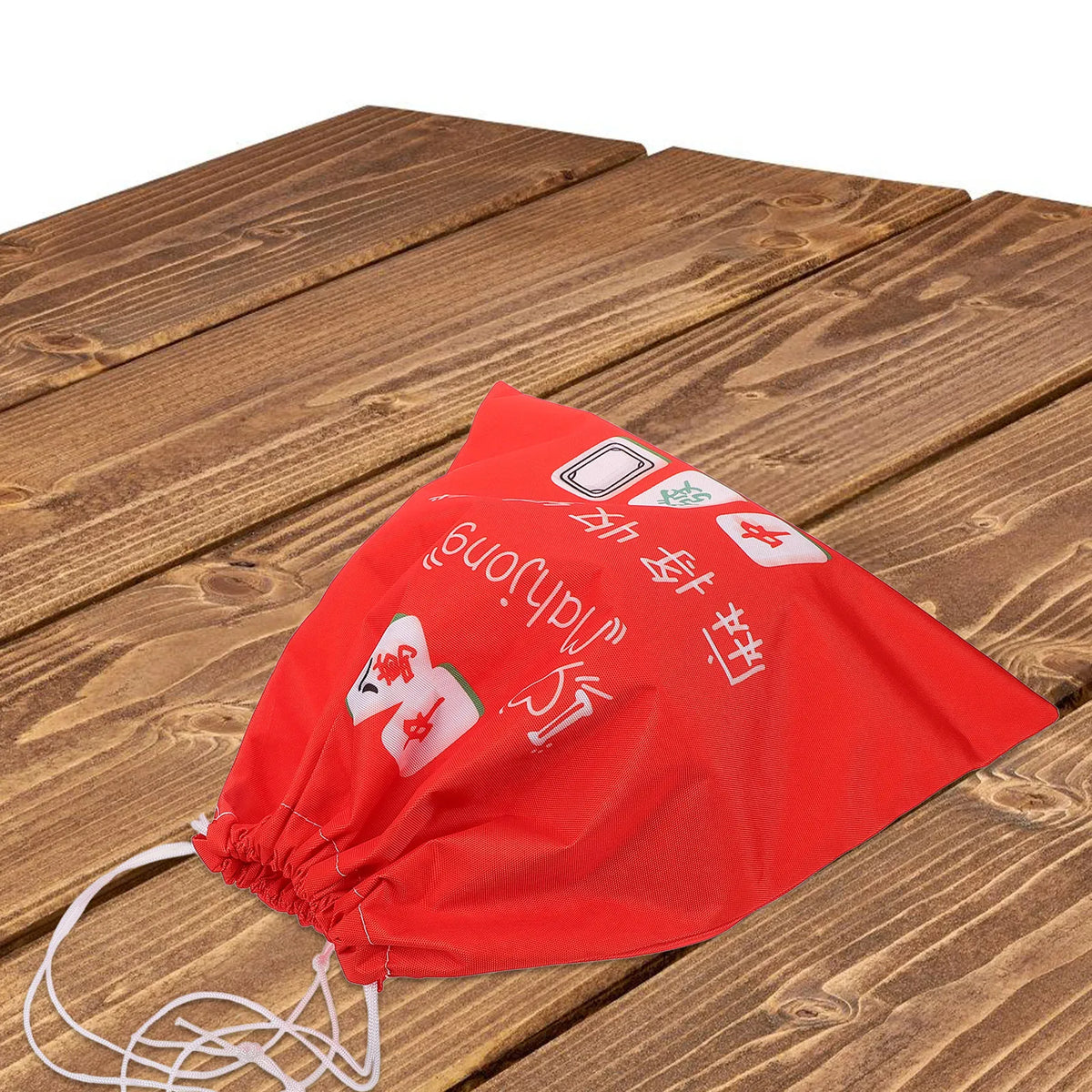 Portable Mahjong Storage Bag Oxford Fabric Drawstring Organizer Lightweight Foldable Mahjong Holder Travel Carry Pouch for Tiles (portable mahjong storage bag)