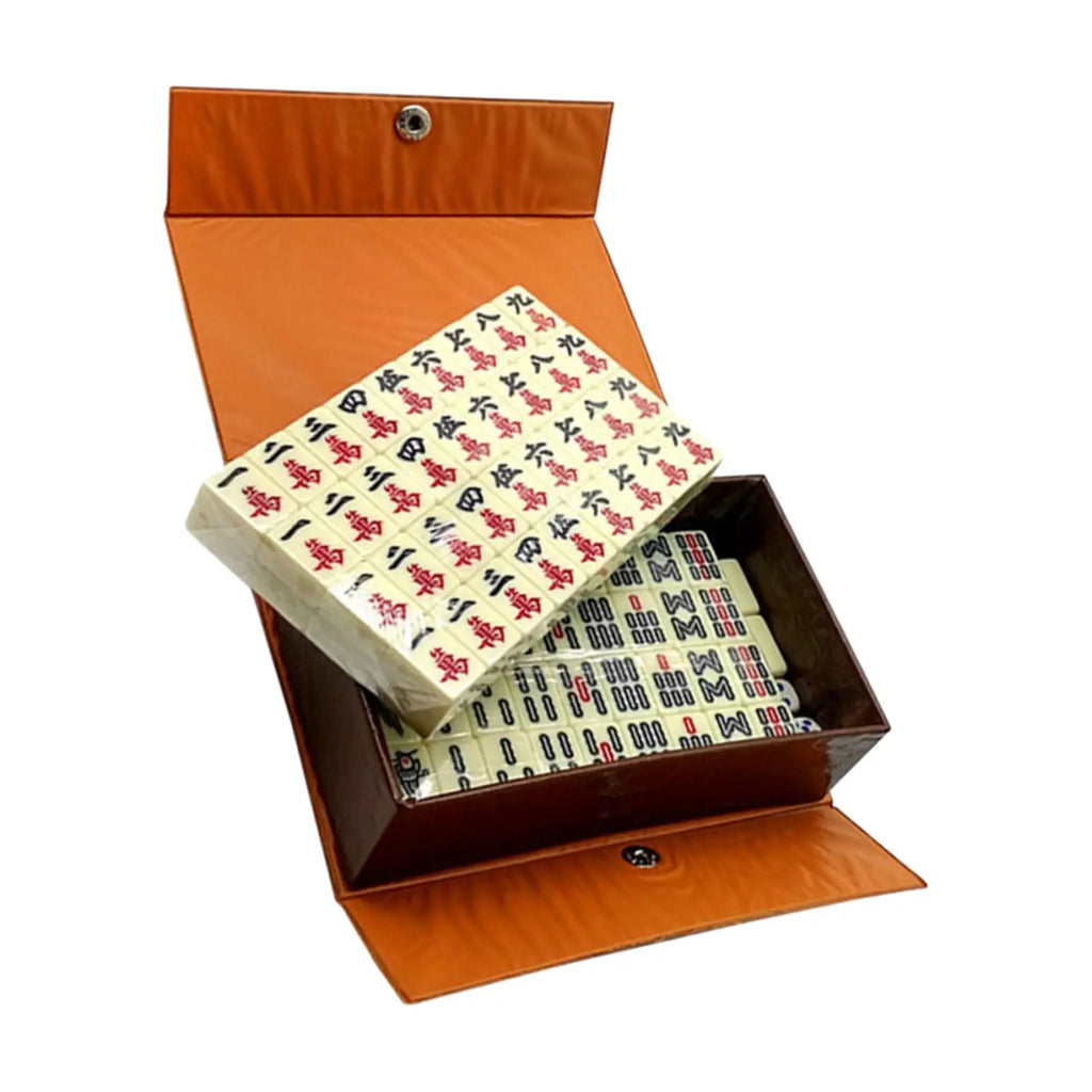 Chinese Mahjong Game Set 144 Sheets Traditional Chinese Version Game classic tiles Games Travel Mahjong Set for Travel (traditional chinese mahjong set)