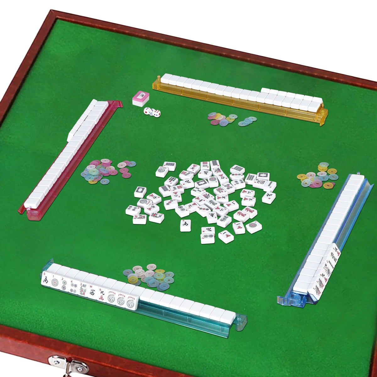 American Mahjong Full 166 Piece Set Collectible Tiles with Pushers for Family Playing (american mahjong collectible tiles)