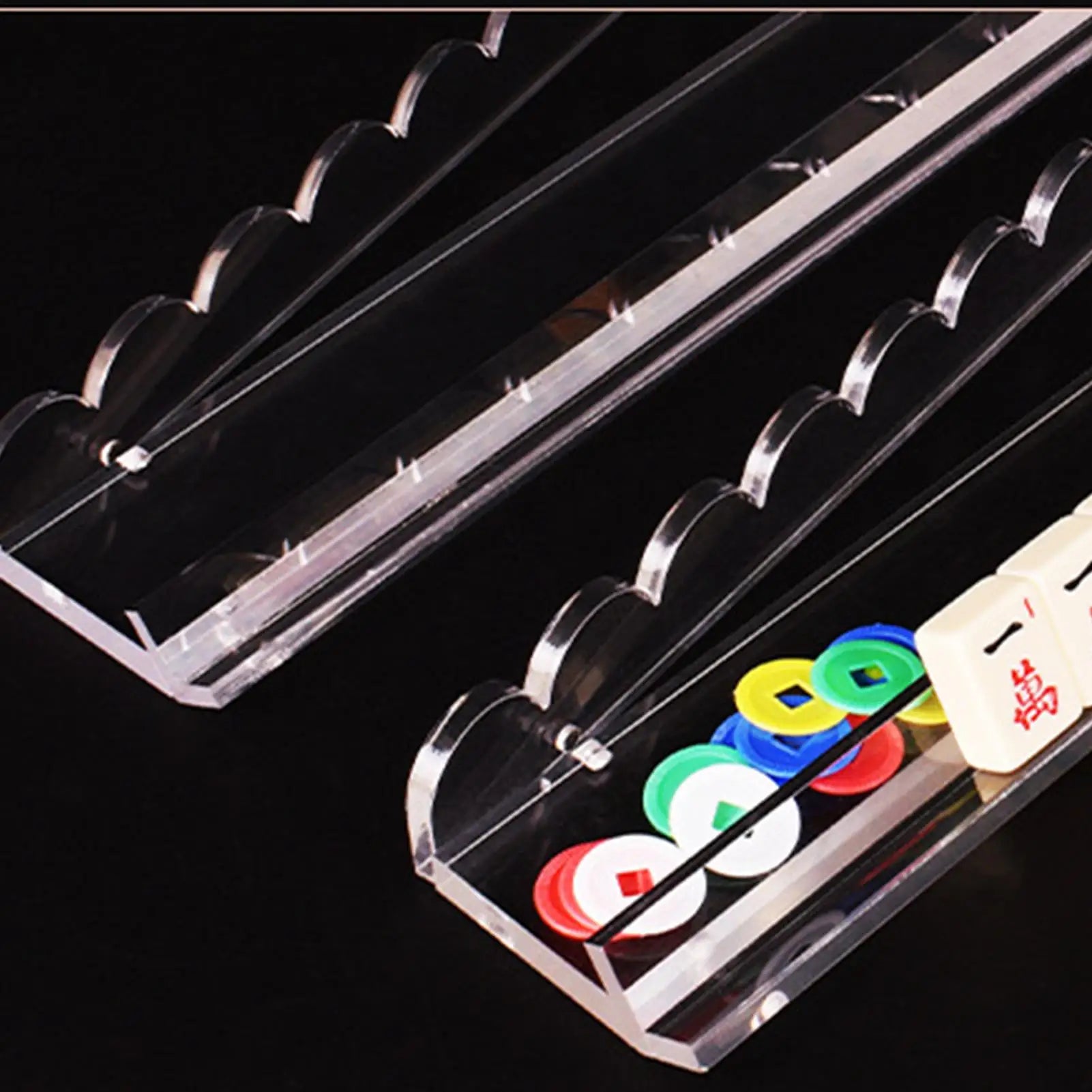 Mahjong Rack Set 20-Inch Acrylic Quick Setup Mahjong Rack For Large Tiles For Players Seniors Hobbyists Game Room Family (20 inch mahjong rack)