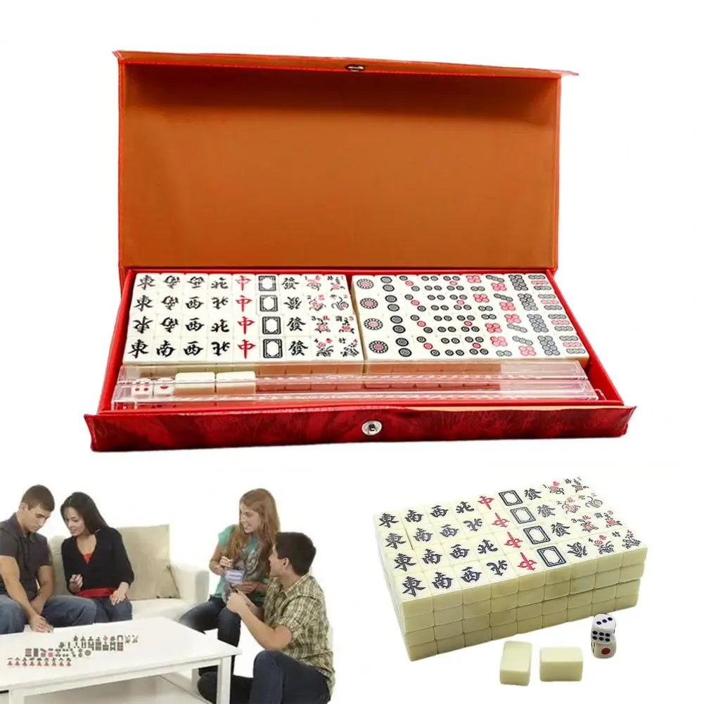 Portable Travel Mahjong Game Portable Mini Mahjong Game Set for Travel Home Parties Lightweight Classic Chinese Mahjong for Fun (portable travel mahjong game)