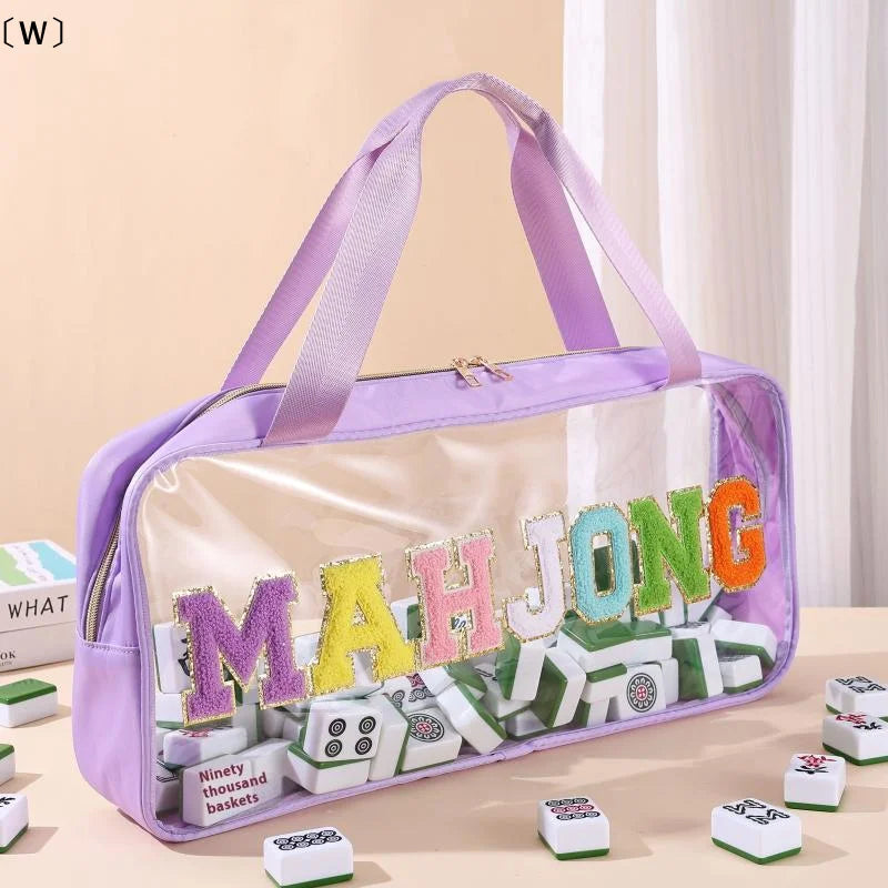 Mahjong Tile Organizer Bag, Waterproof PVC, Large