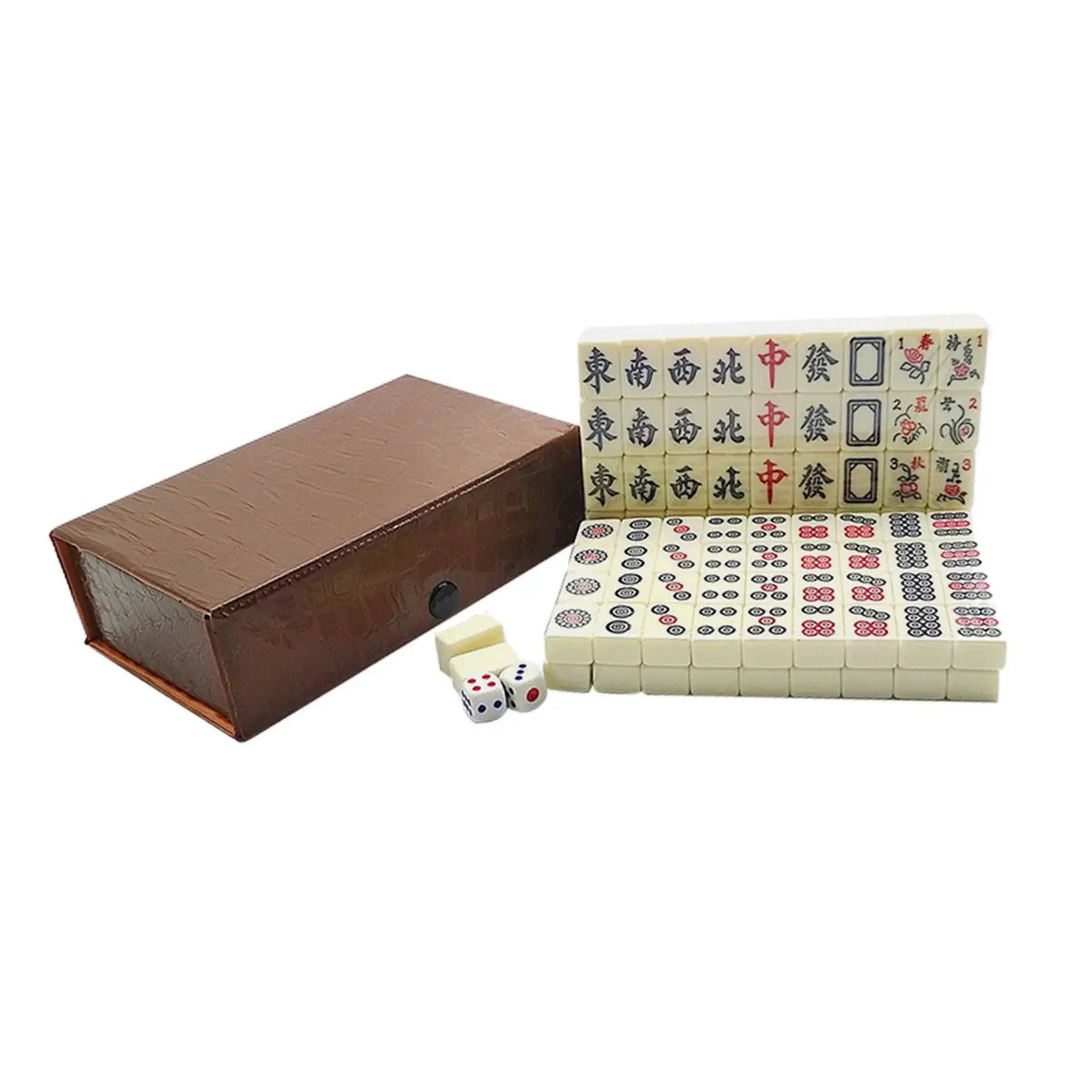 Chinese Mahjong Game Set 144 Sheets Traditional Chinese Version Game classic tiles Games Travel Mahjong Set for Travel (traditional chinese mahjong set)