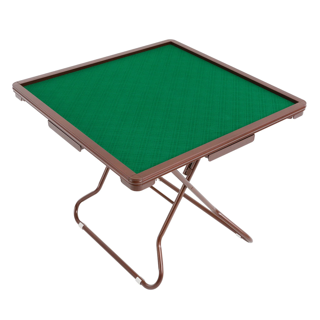 35in Foldable Mahjong Table, Mahjong Table with 4 Cup Holders & 4 Drawers for 4 People, Portable Mahjong Table Bearing 150kg (foldable mahjong table)
