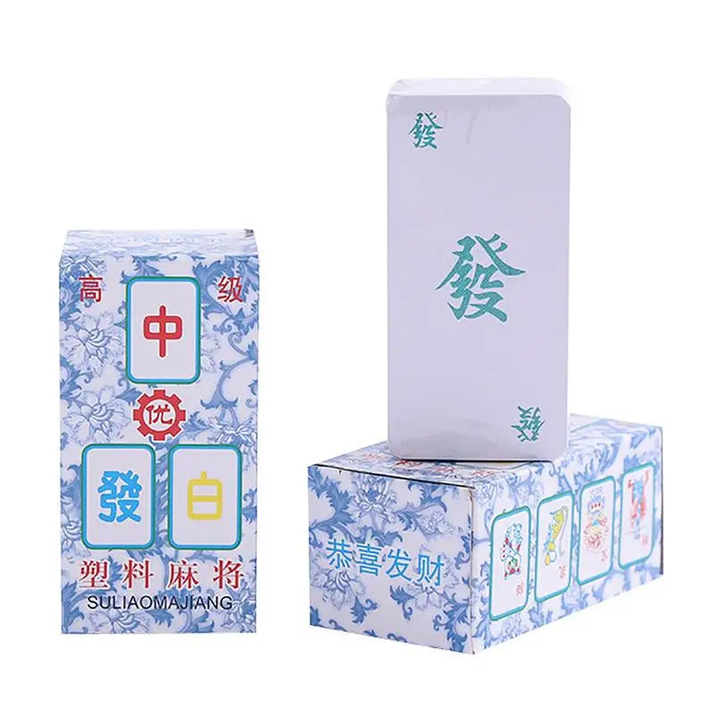 Mahjong Playing Cards PVC, 136 Card Set, Waterproof