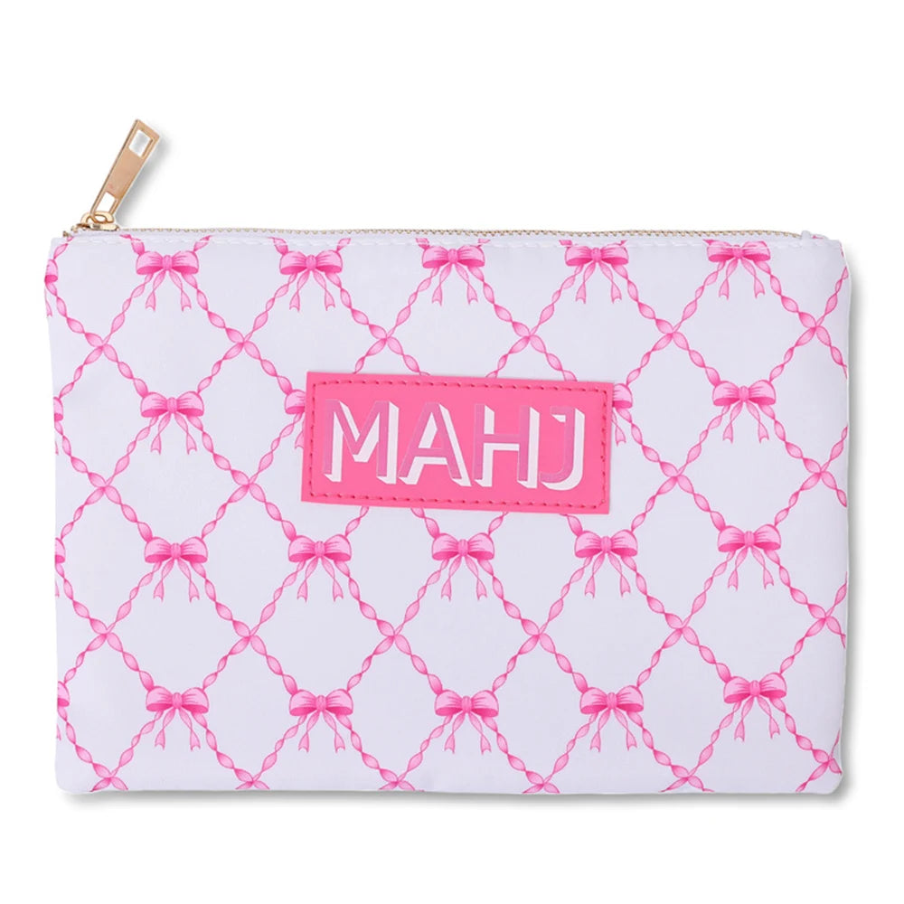 New Print Portable Nylon Mahjong Card Storage Bag Zipper Closure Candy Waterproof Chips Pouch Mahjong Tile Cards Accessory Bag (mahjong card bag)