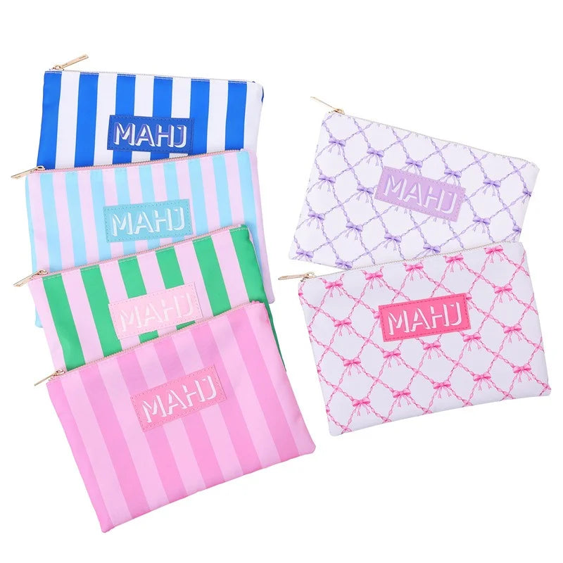 New Print Portable Nylon Mahjong Card Storage Bag Zipper Closure Candy Waterproof Chips Pouch Mahjong Tile Cards Accessory Bag (mahjong card bag)