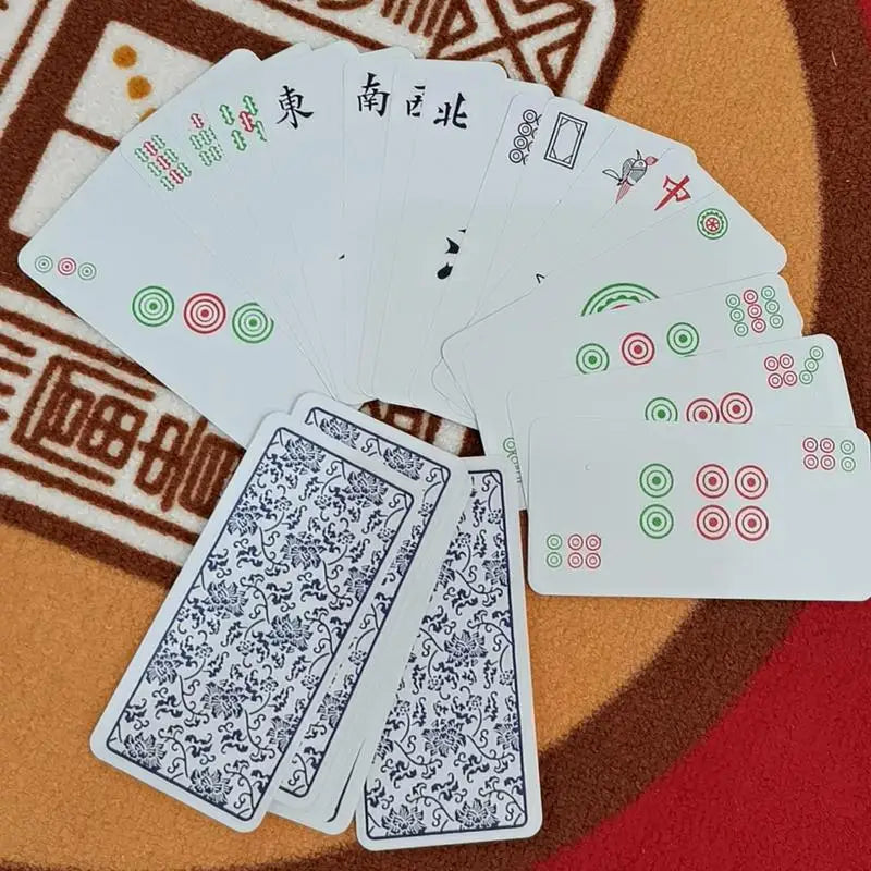 Mahjong Playing Cards PVC, 136 Card Set, Waterproof