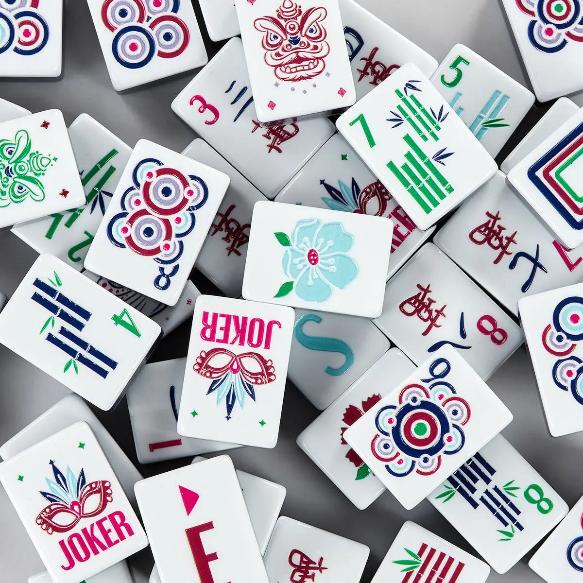 Blue Acrylic Mahjong Set, Crystal Tiles | Honeysuckle